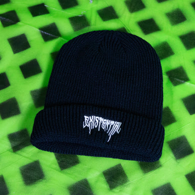 distorted logo beanie